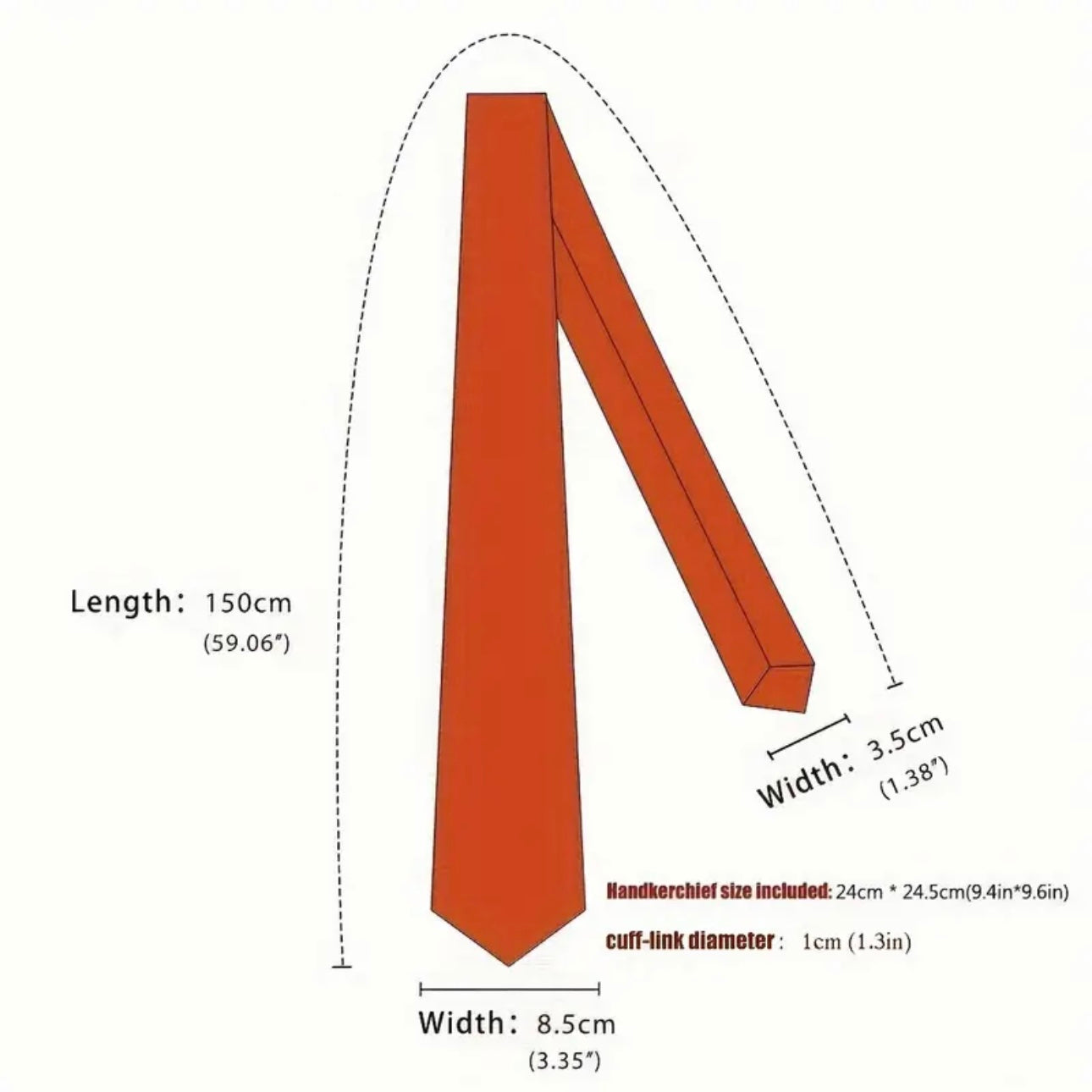 Orange Blue Floral Necktie Set
