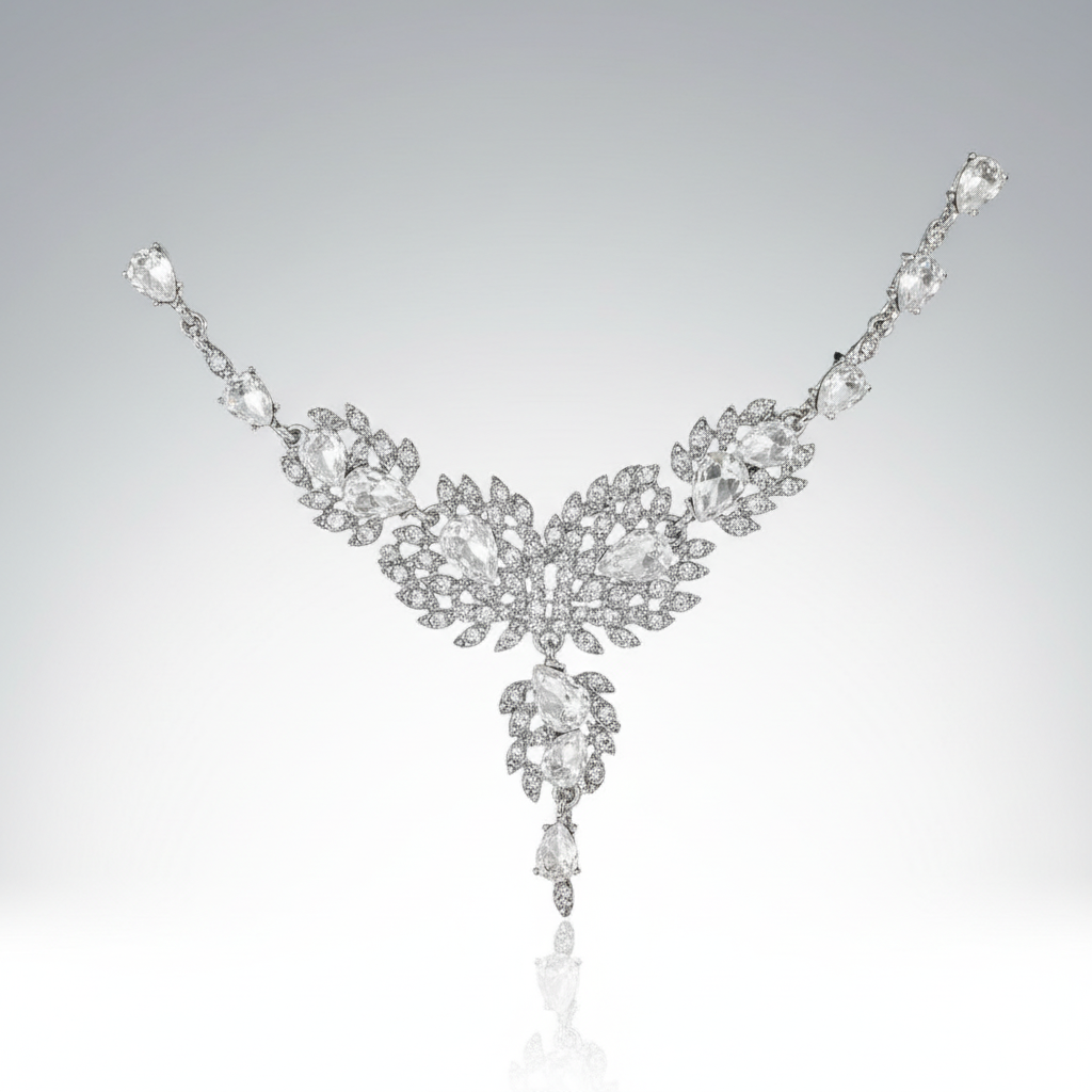 Iced Necklace & Earrings Jewelry Set