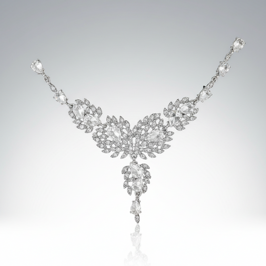 Iced Necklace & Earrings Jewelry Set