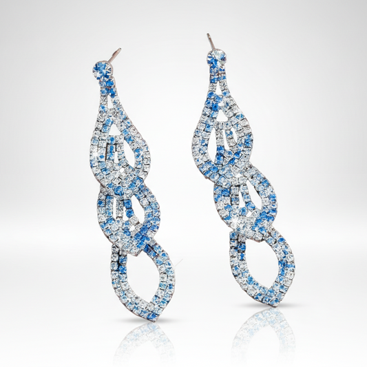 Blue & Clear Rhinestone  Earrings