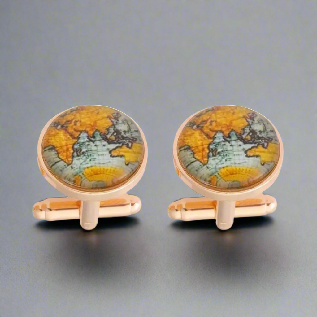 World Map Cufflinks