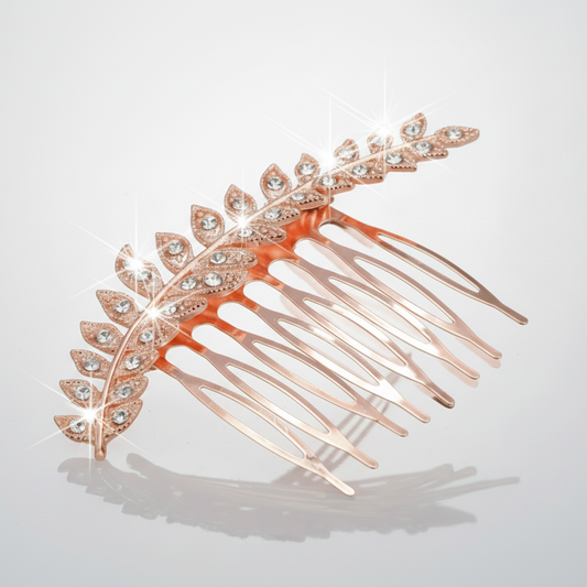 Rose Gold Rhinestone Hair Comb