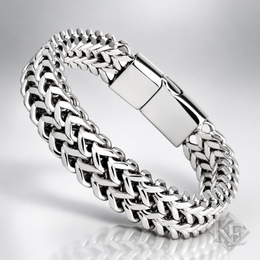 Woven Steel Chain Bracelet