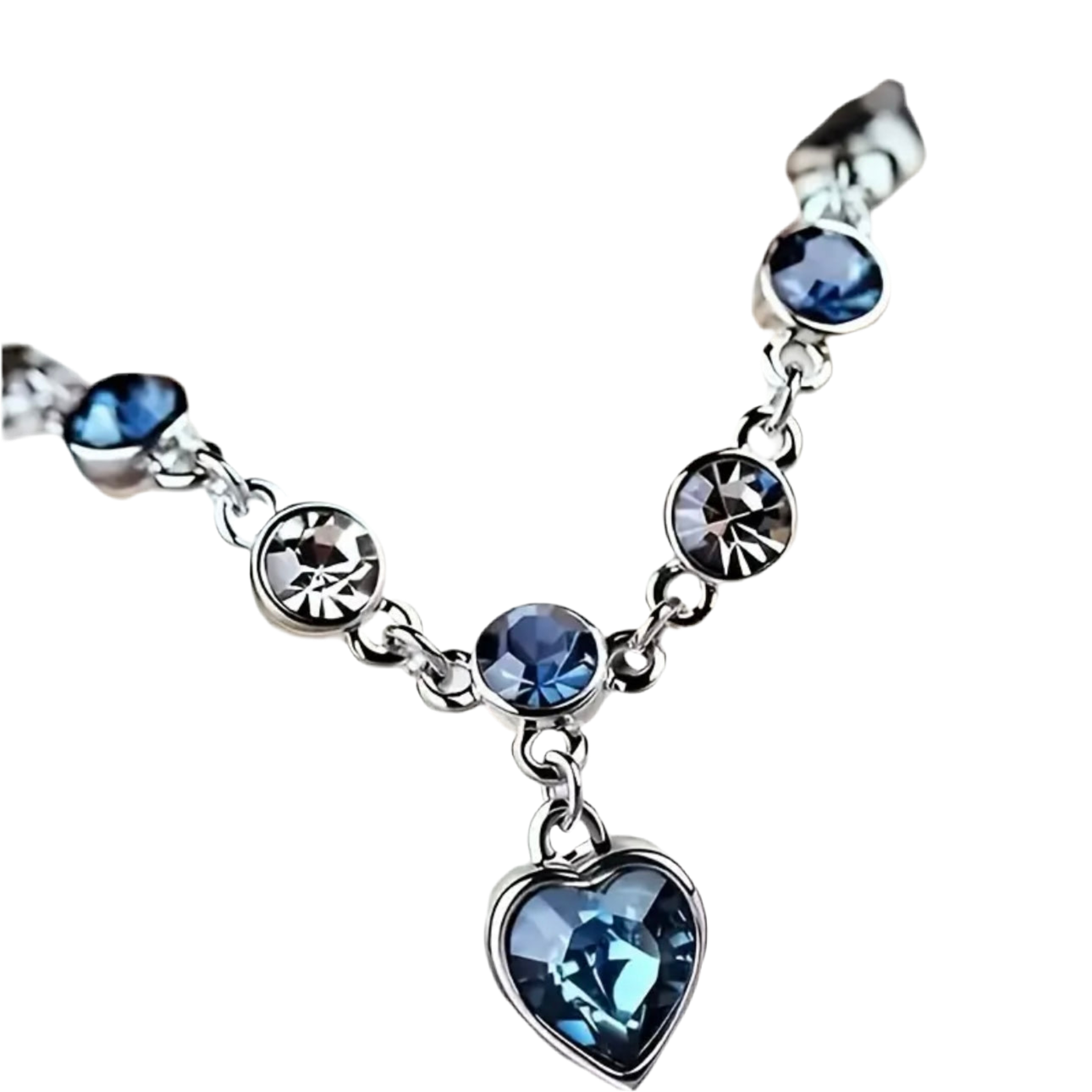 Blue Clear Heart Bracelet