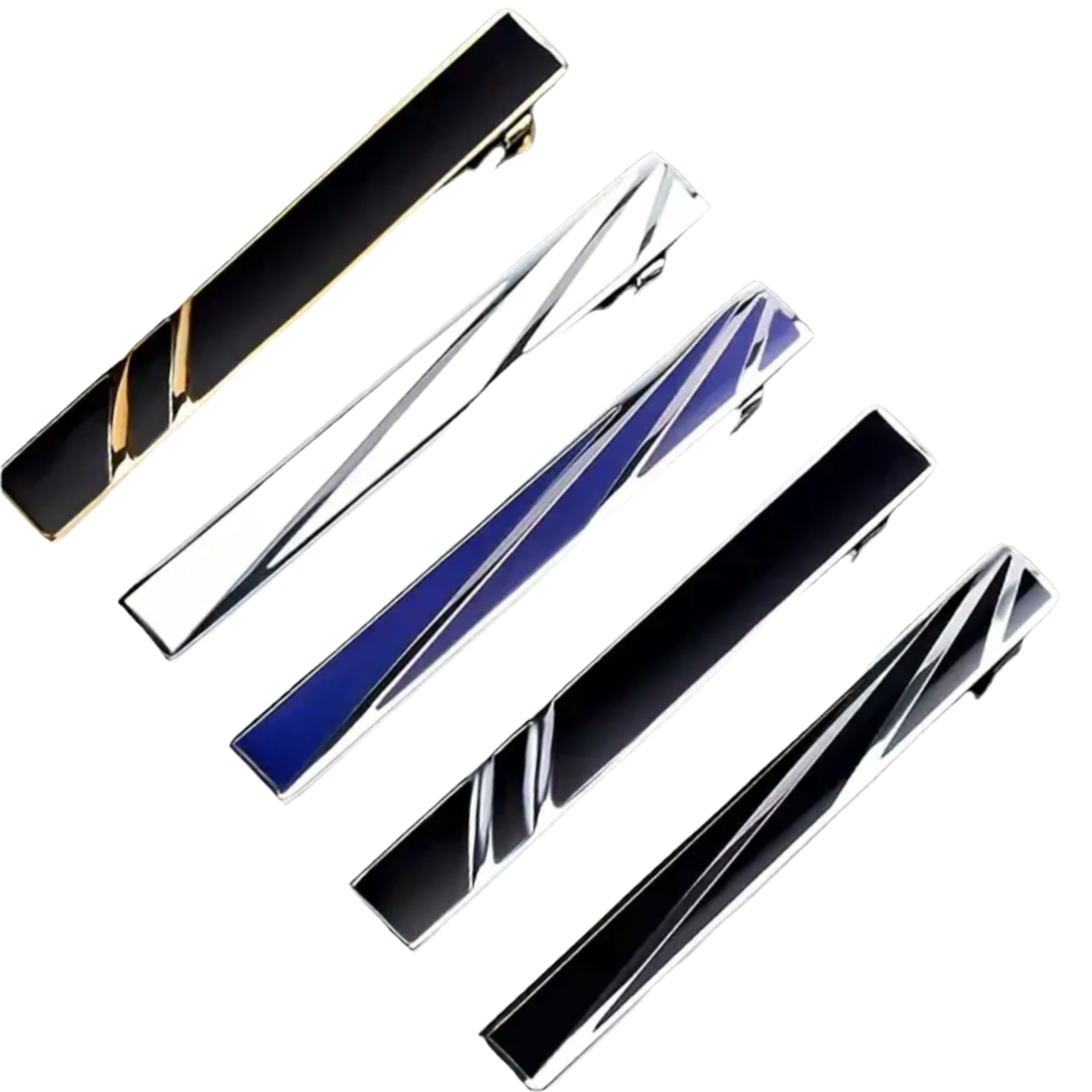 Navy Silver Tie Clip