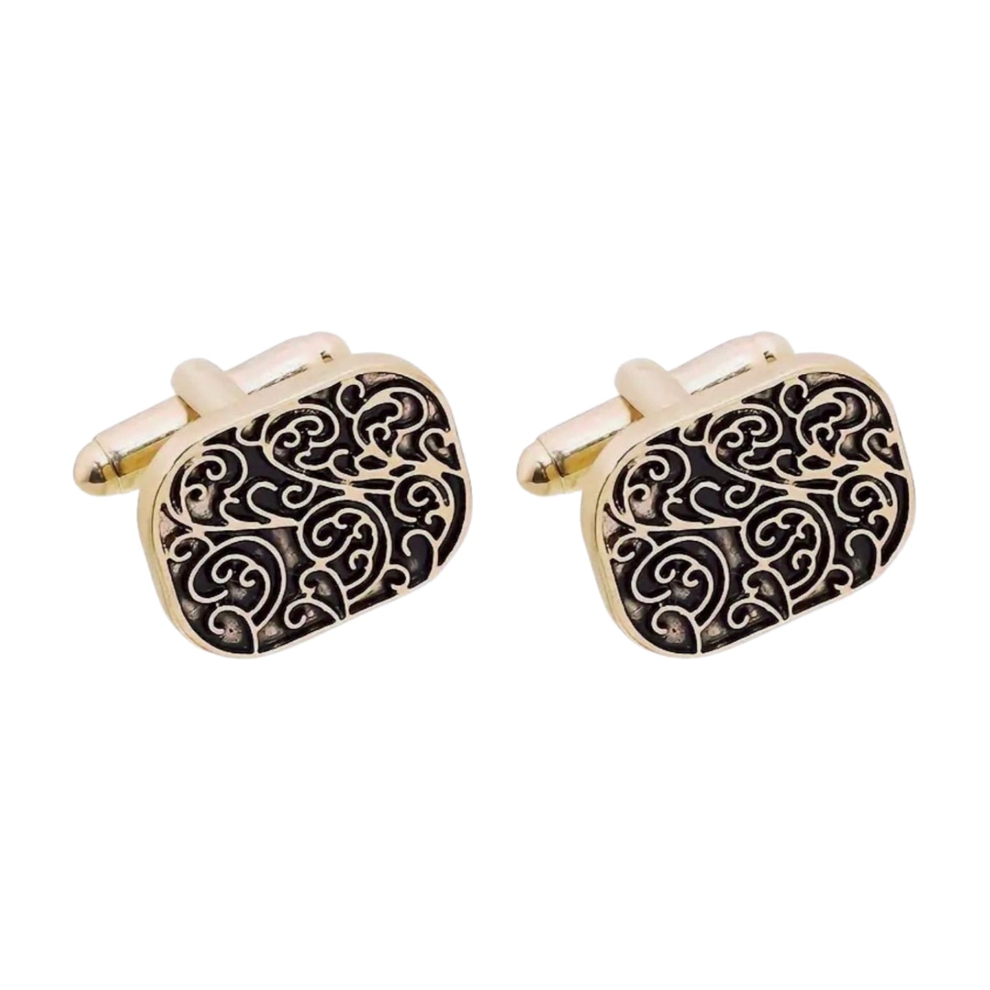 Scroll Design Gold Cufflinks