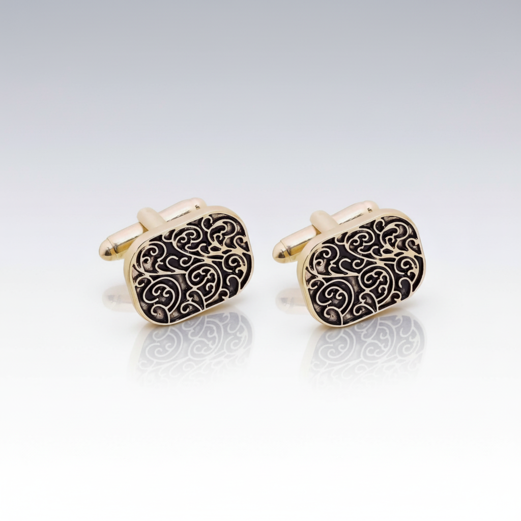 Scroll Design Gold Cufflinks