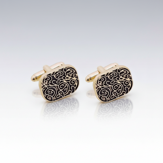 Scroll Design Gold Cufflinks