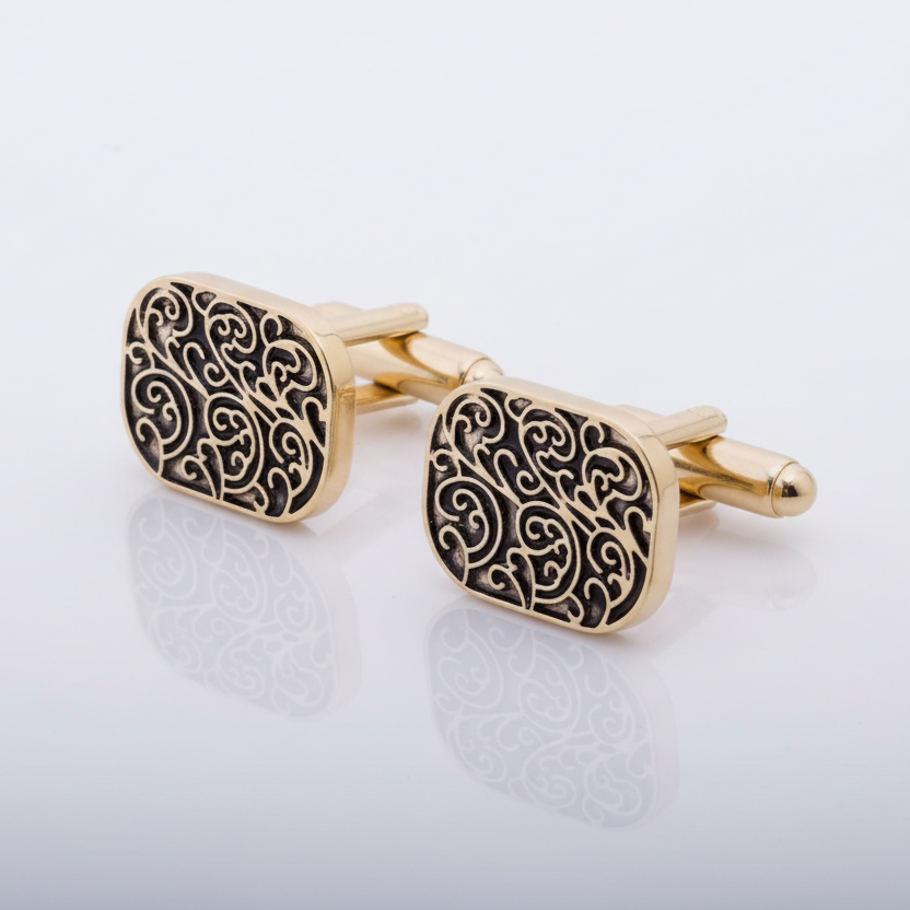 Scroll Design Gold Cufflinks