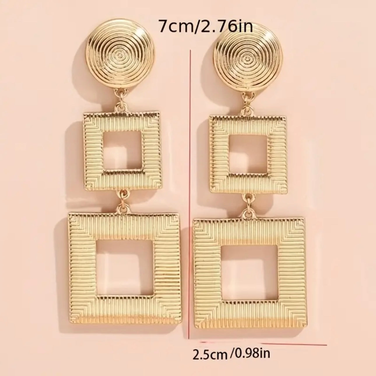 Gold Square Earrings