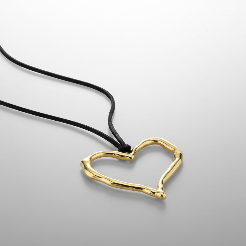 Polished Heart Jewelry Set Gold