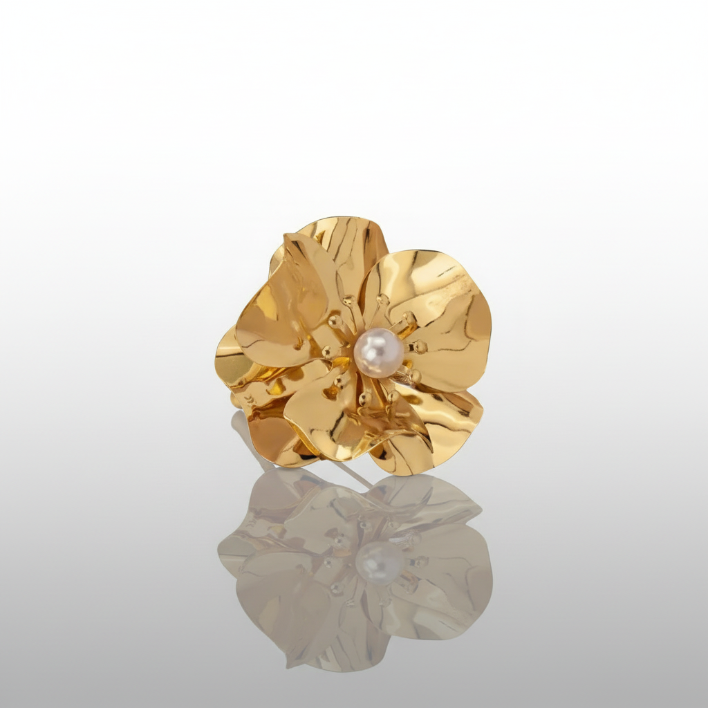 Pearl Oversized Floral Ring