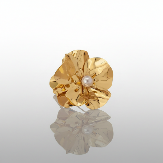 Pearl Oversized Floral Ring