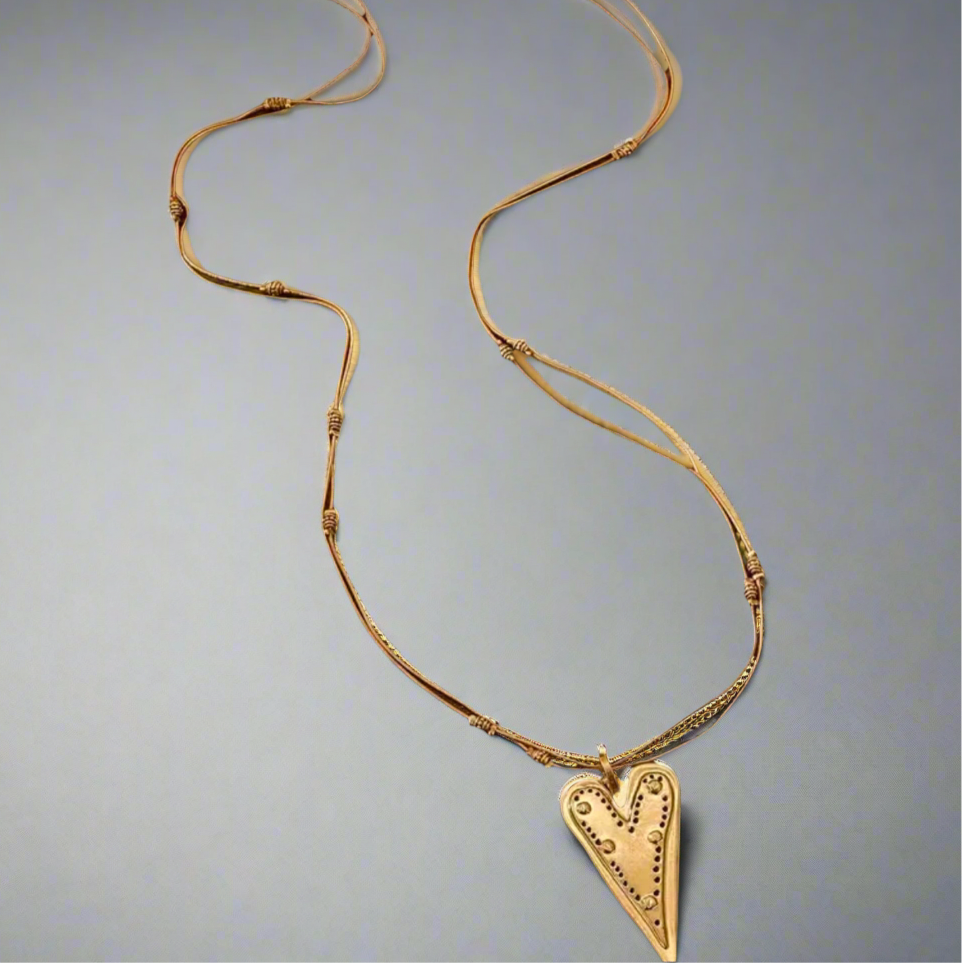 Boho Vintage Vibes Heart Necklace