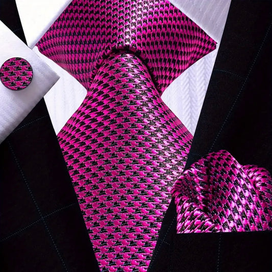 Pink Purple Necktie Set