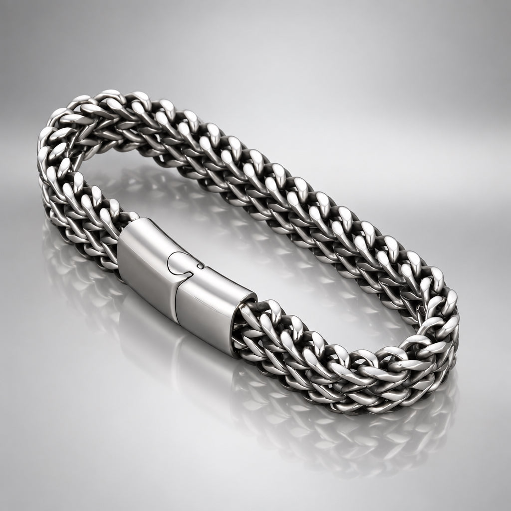 Woven Steel Chain Bracelet