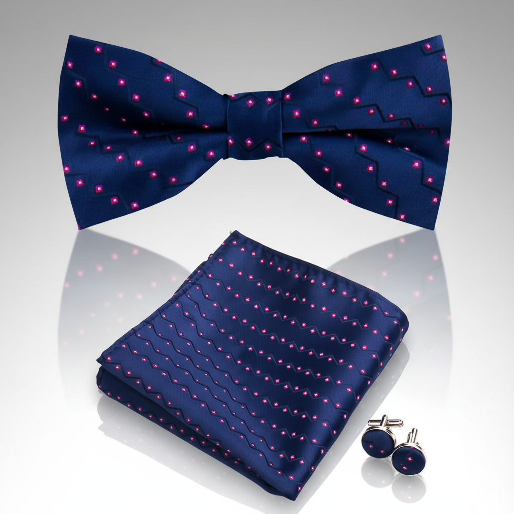 Blue Pink Necktie Set