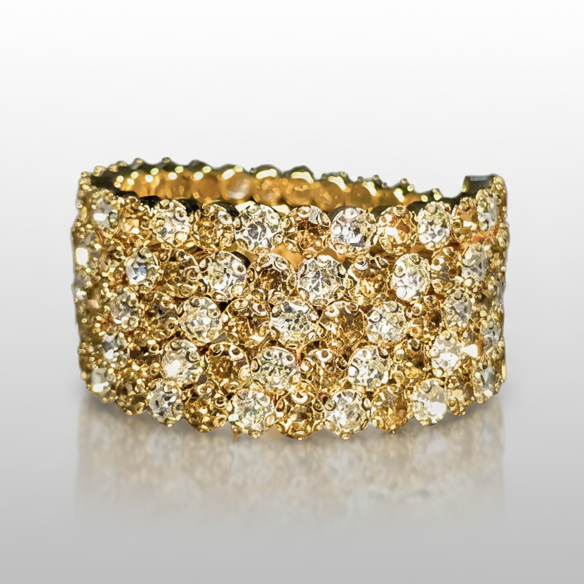 Flexible 5 Row Bracelets-Gold Setting