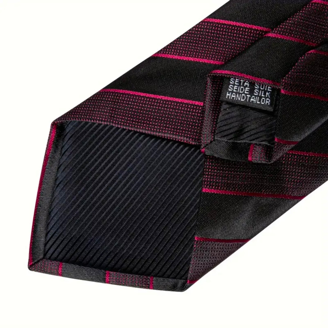 Black Pink Stripe Necktie Set