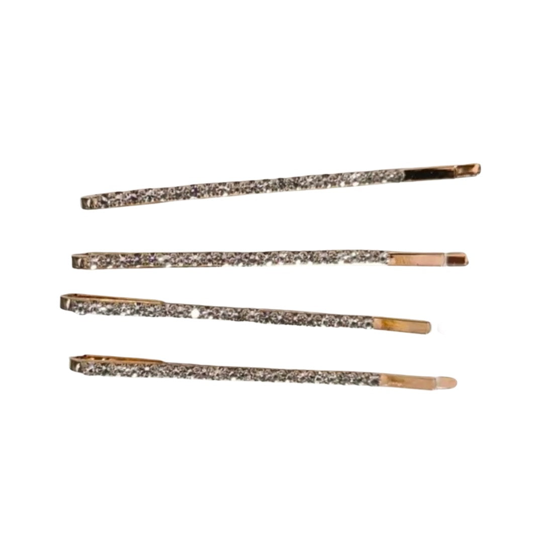 Minimalist Rhinestone Gold Hair Pins