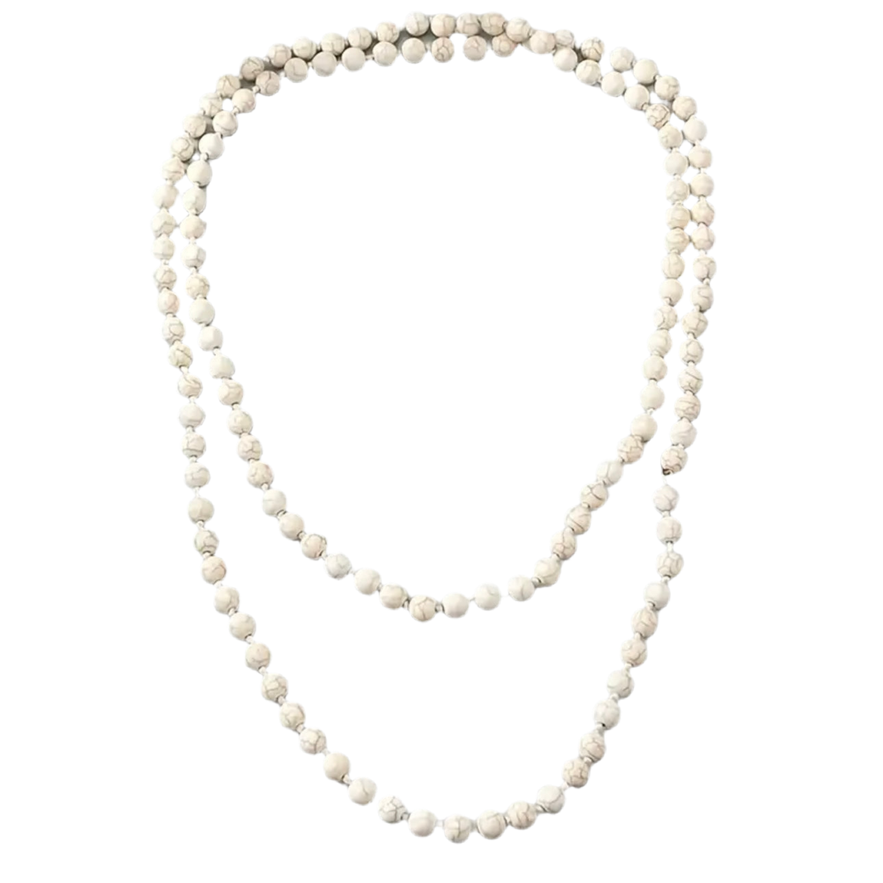 Turquoise White Beaded Necklace