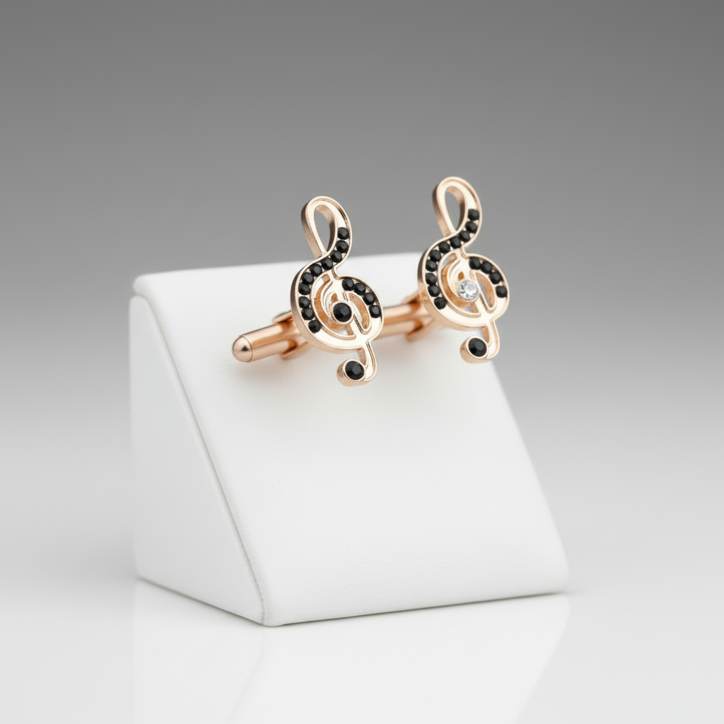 Music Note Gold Cufflinks