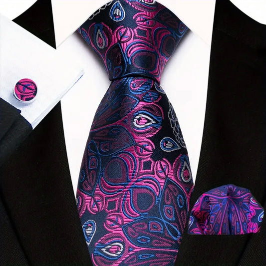 Pink Blue Necktie Set