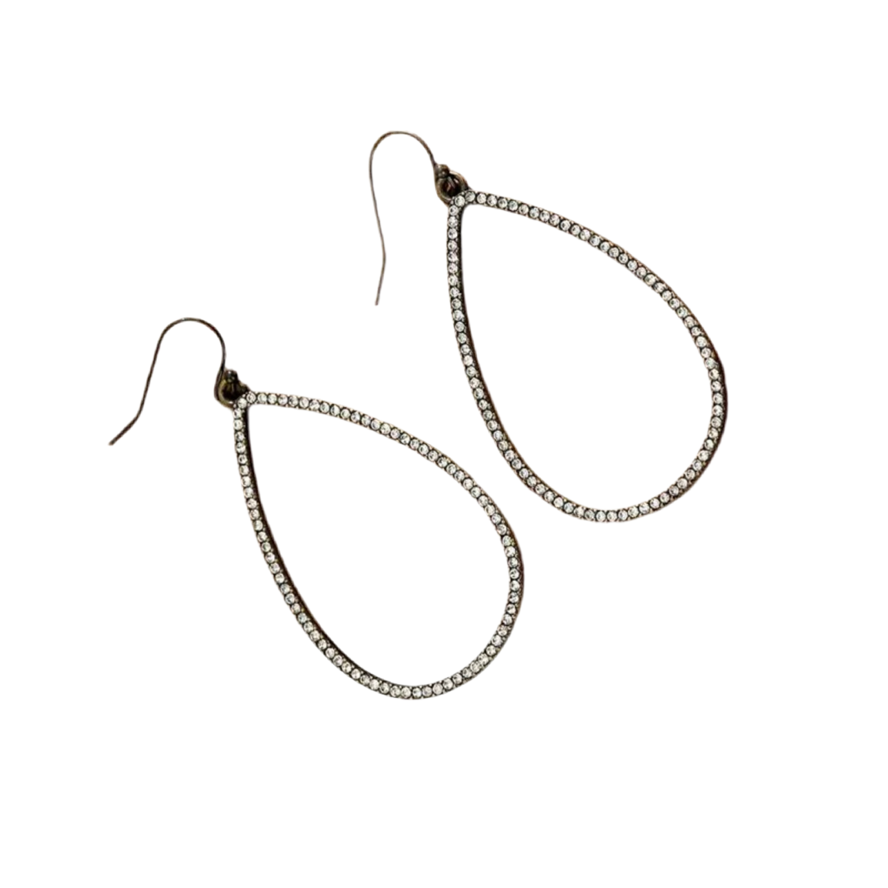 Bronze Rhinestone Water Drop Earrings