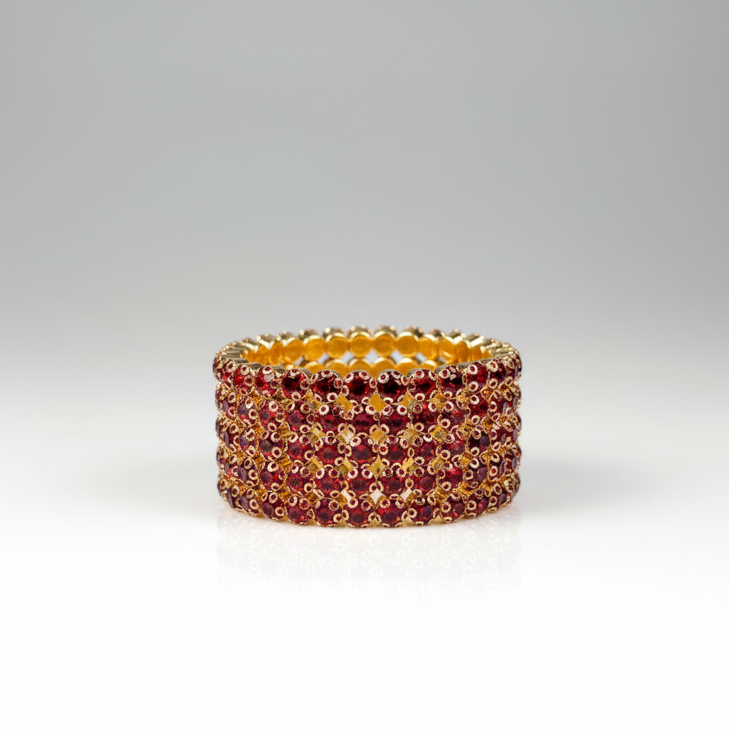 Flexible 5 Row Bracelets-Gold Setting