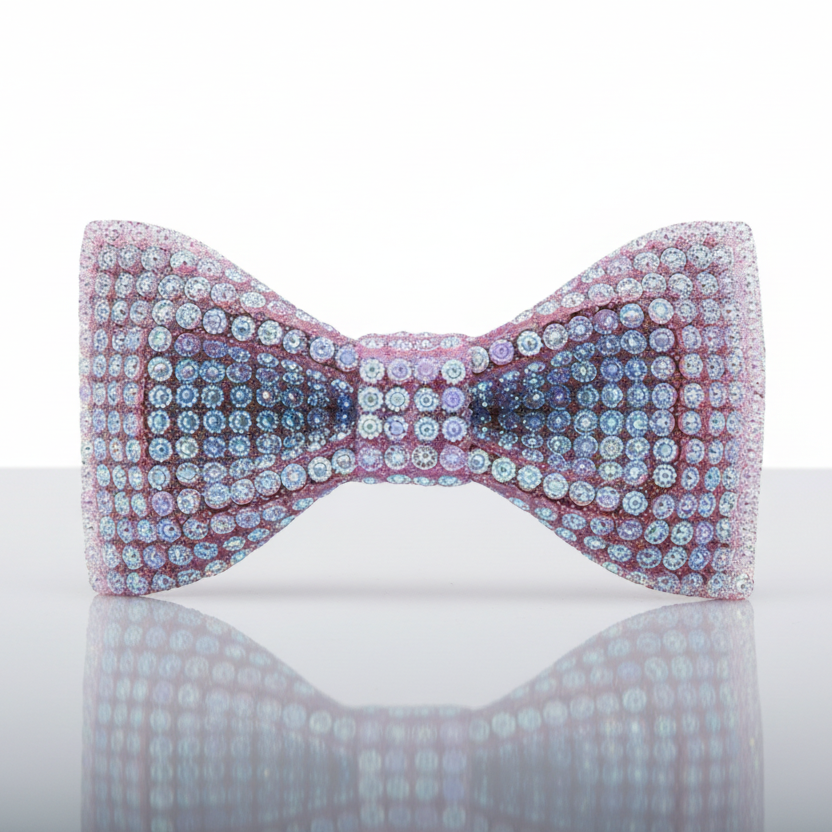 Purple Beaded Bow Tie
