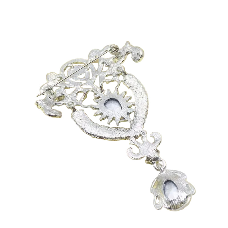 Vintage Royalty Brooch Pin Clear