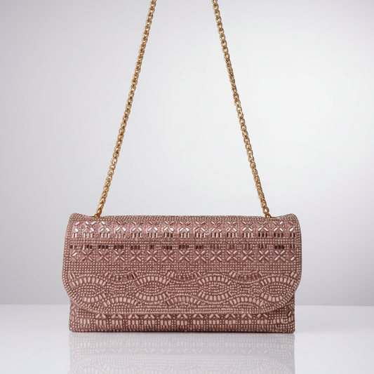 Rose Gold Embellished Clutch