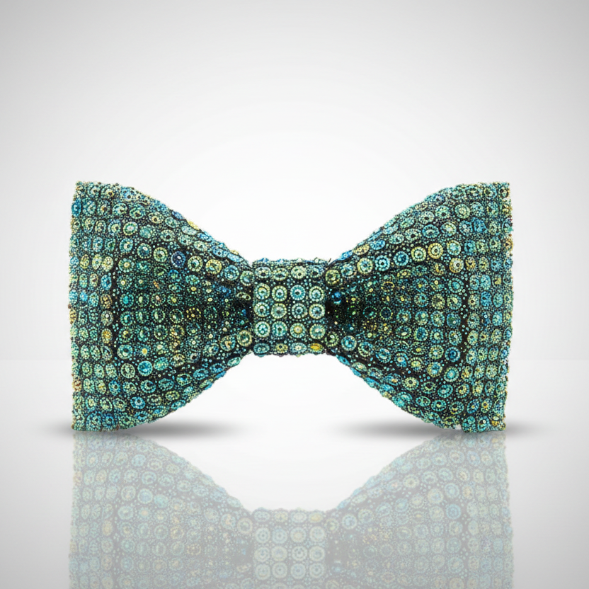 Green Beaded Bow Tie