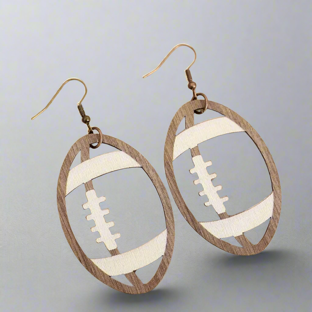 Football Dangling Earrings