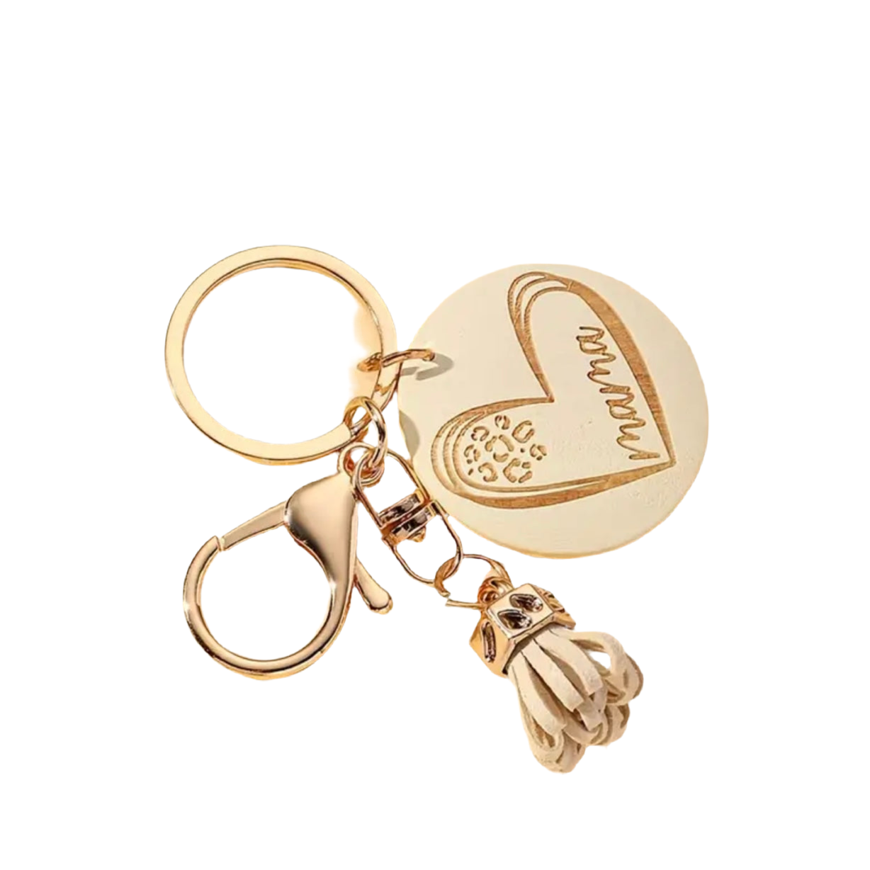Mama Tassel Cream Keychain