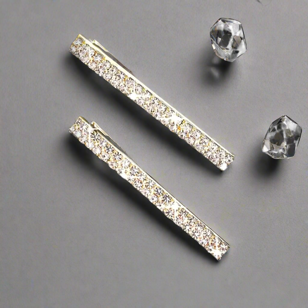 Rhinestone Gold Hair Clips