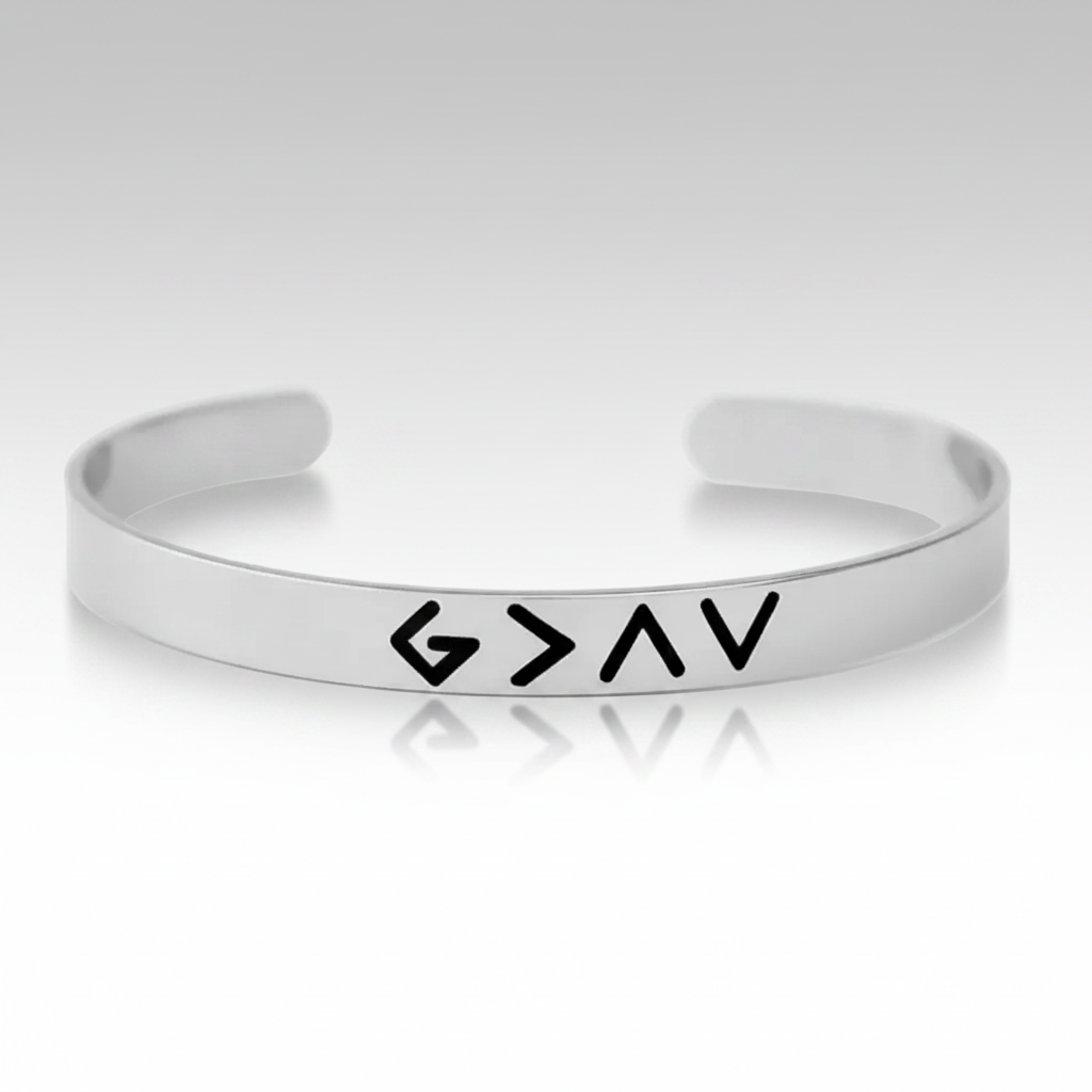 God Is Greater Cuff Bracelet
