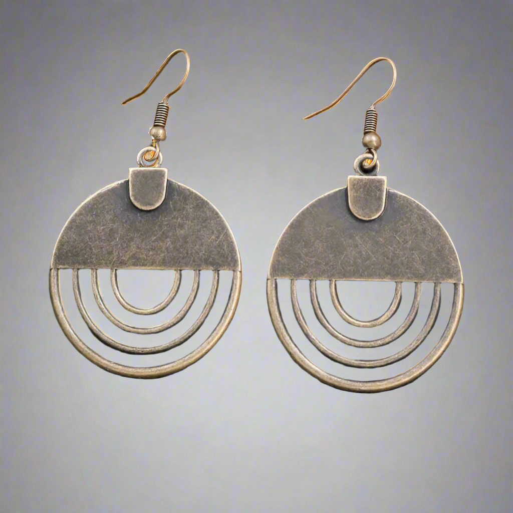 Bronze Geometric Boho Earrings