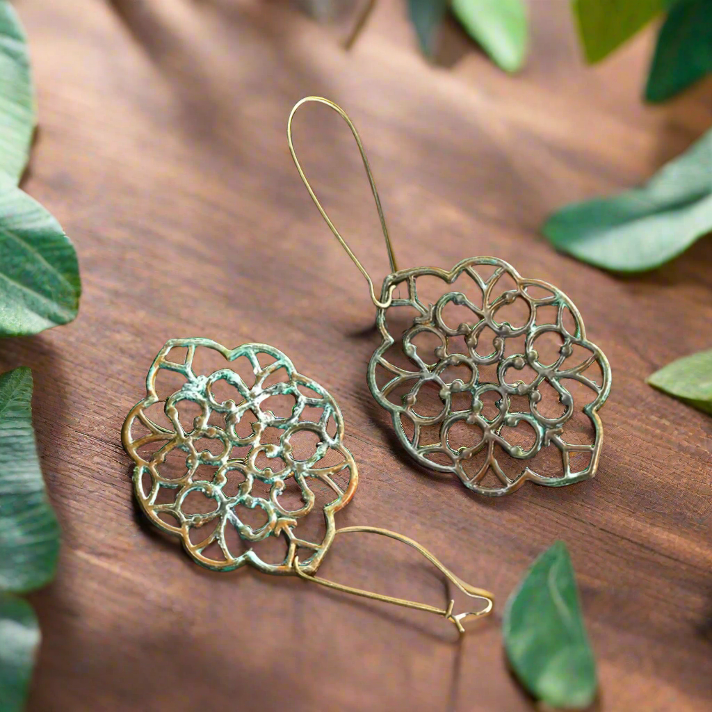 Patina Inspired Bronze Earrings