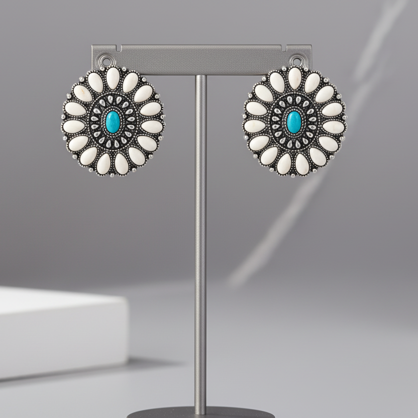 Oval Turquoise Earrings