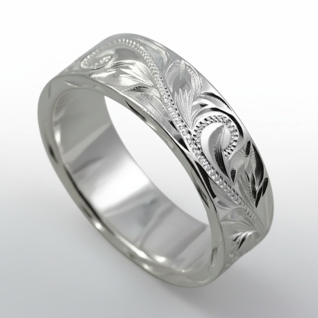 Hand Carved 925 Silver Ring