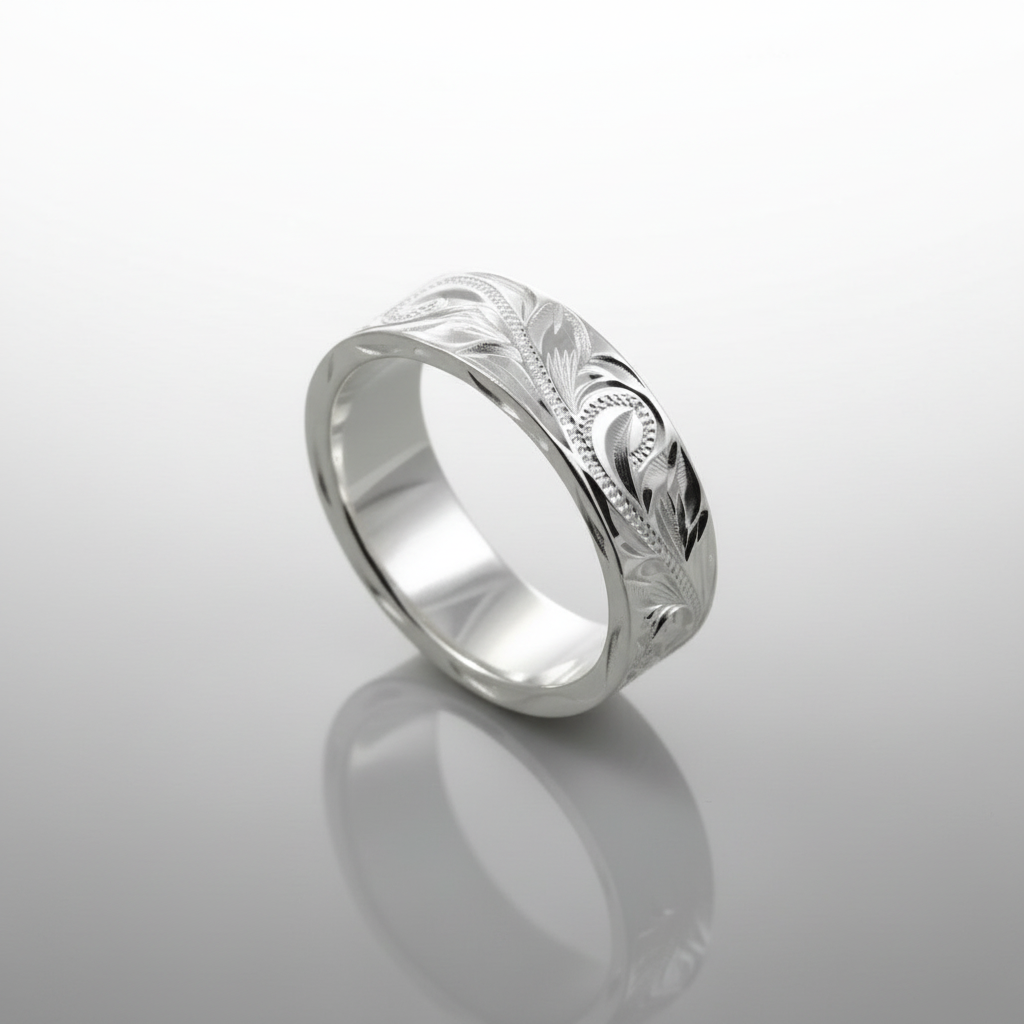 Hand Carved 925 Silver Ring