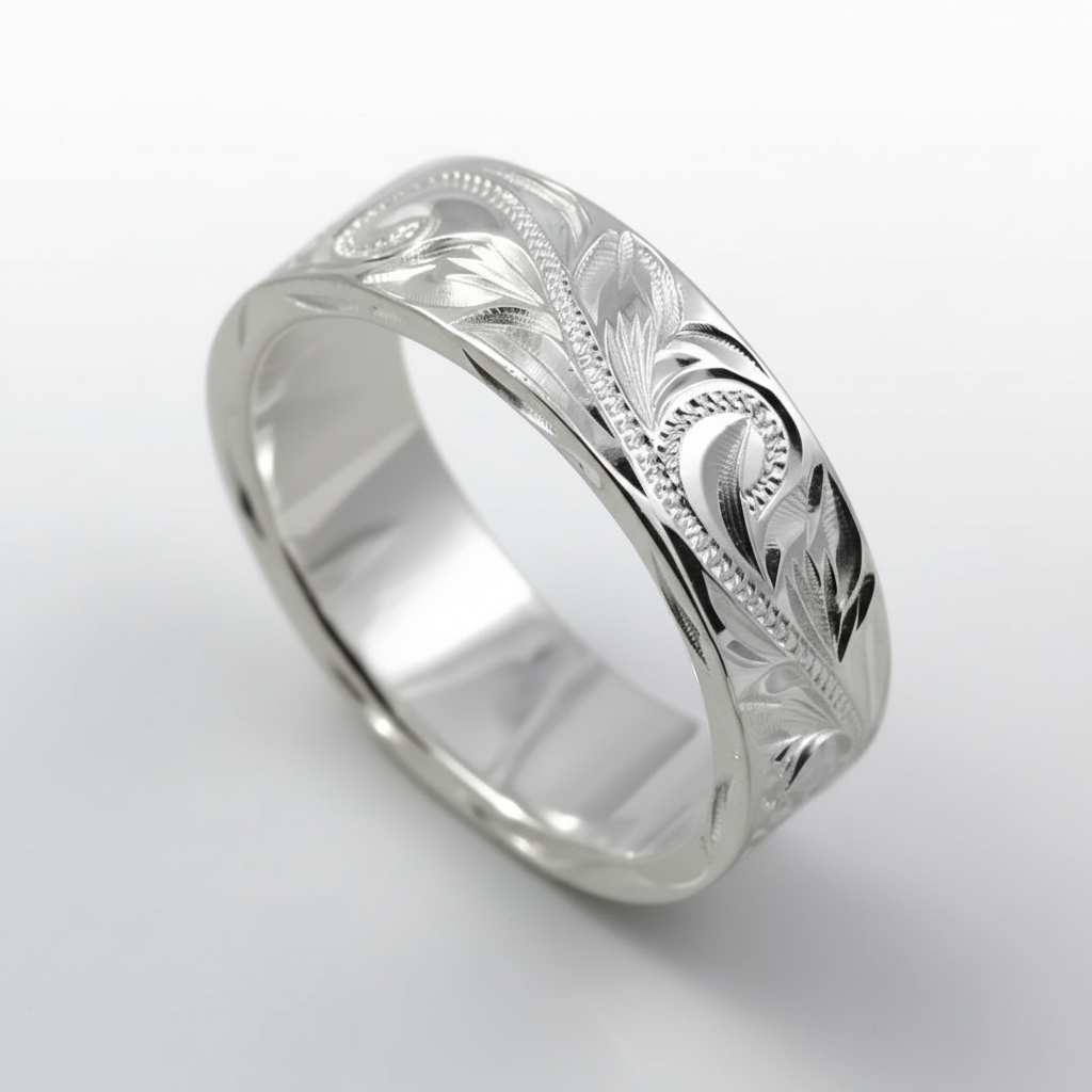 Hand Carved 925 Silver Ring