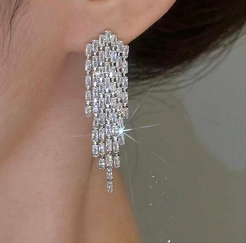 Zirconia Tassel Earrings