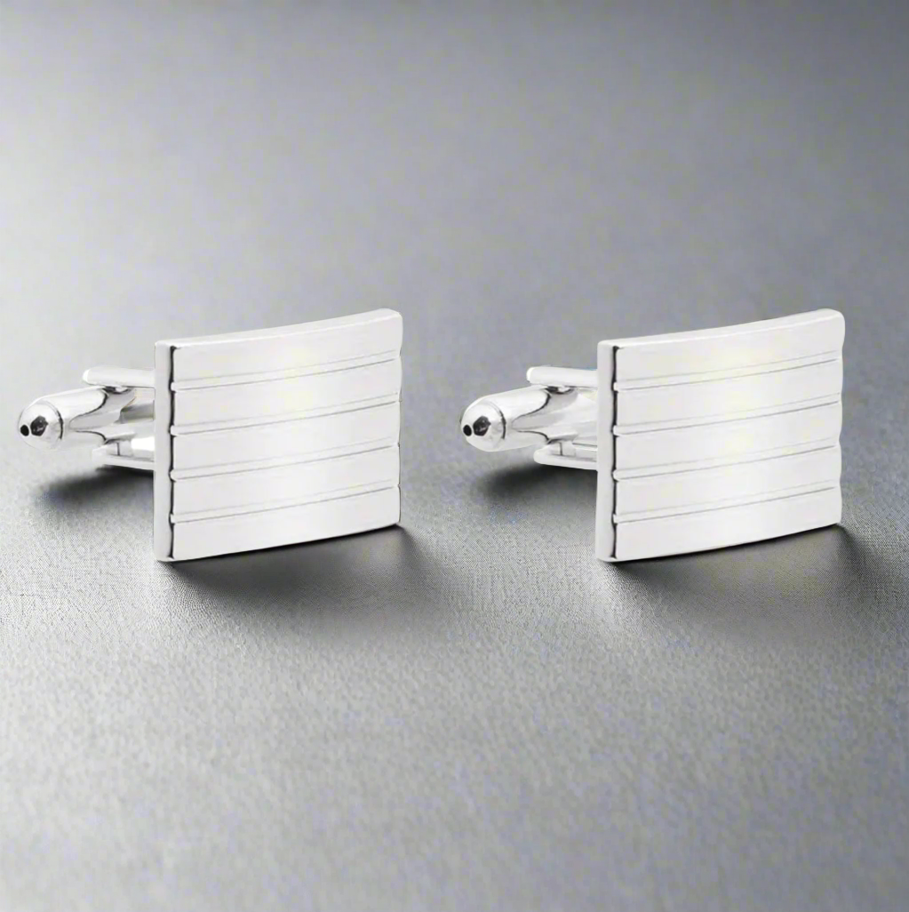 Sleek Silver Cufflinks