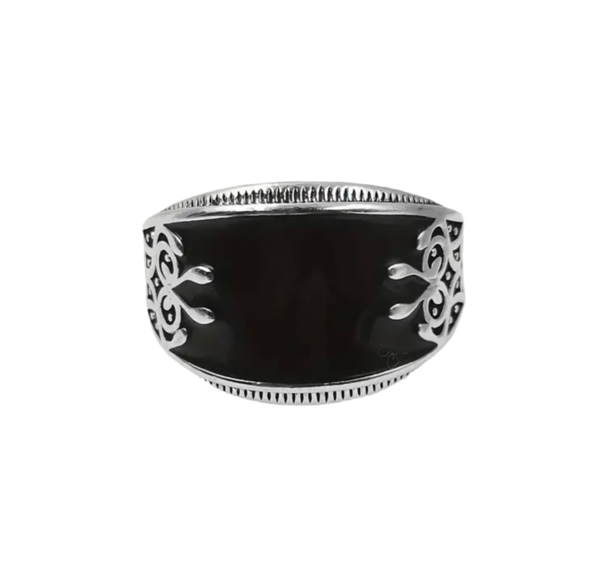 Fashion Ring in Black & Silver