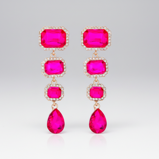 Rose Red Pink Earrings