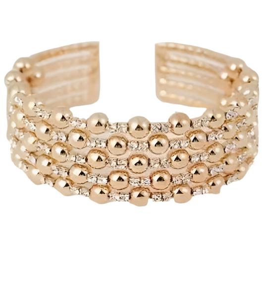 Gold Rhinestone Cuff Bracelet