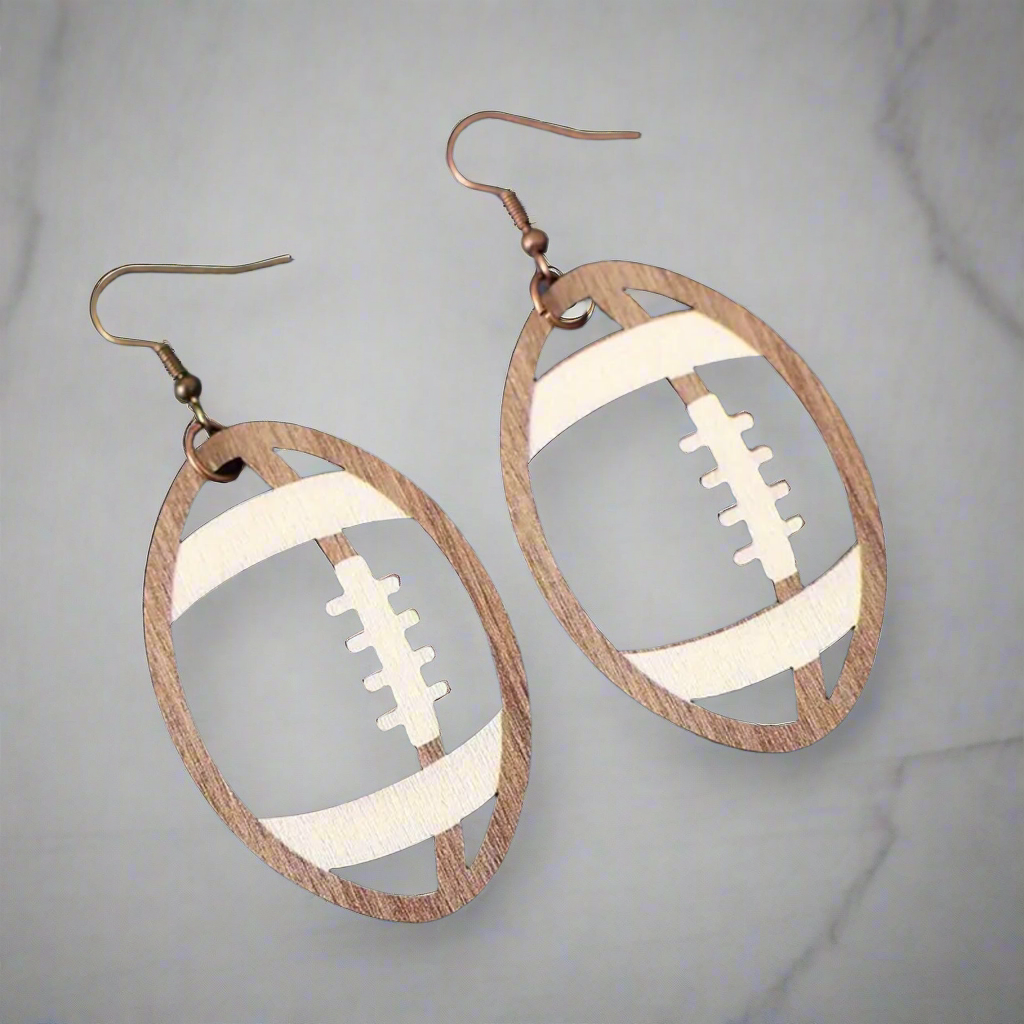 Football Dangling Earrings