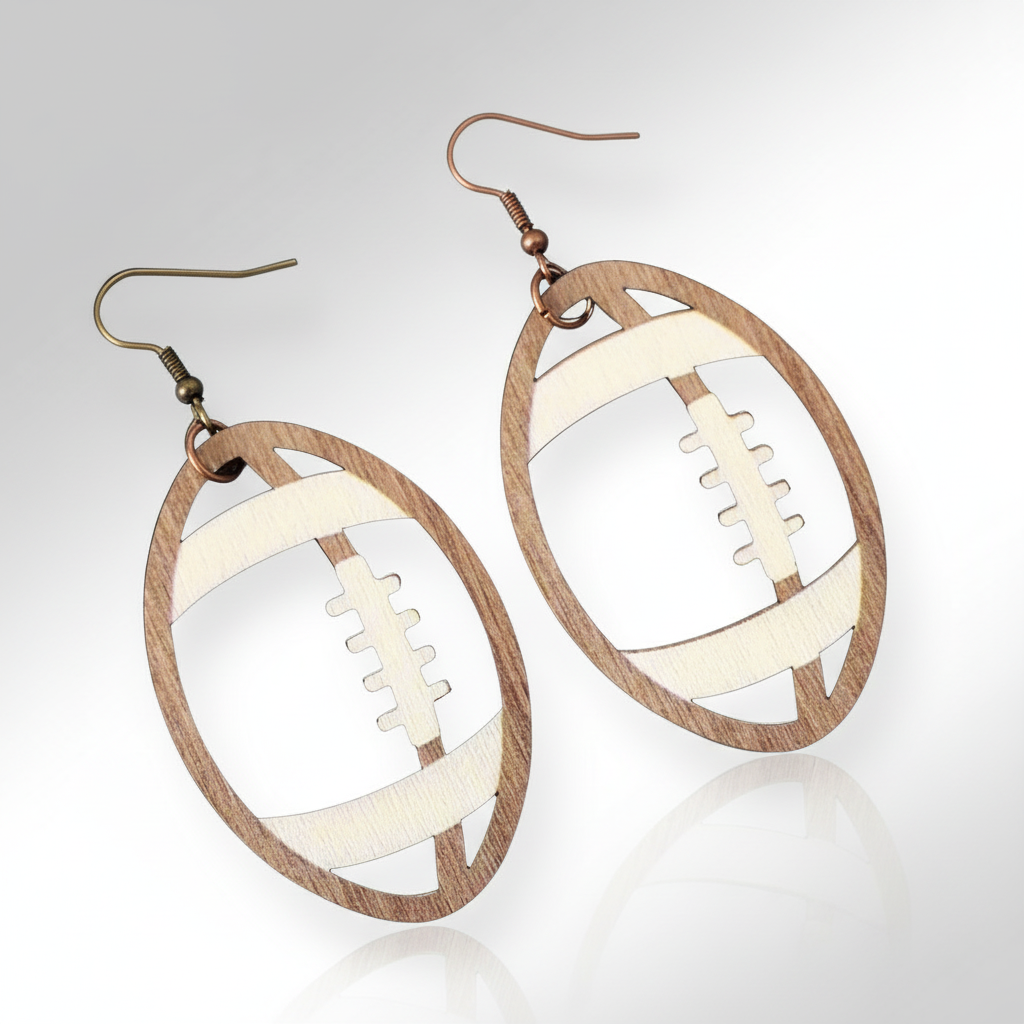 Football Dangling Earrings